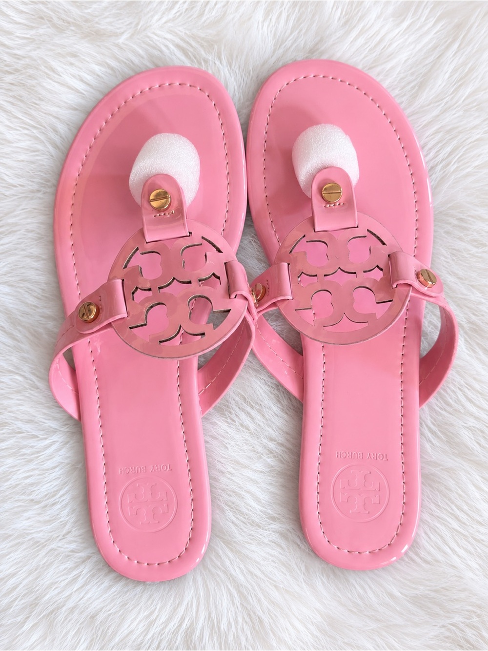 Tory Burch Pink Miller Logo Sandals for Kids